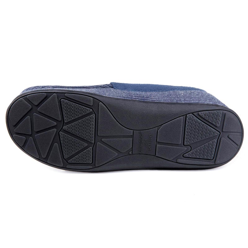 ULTRAIDEAS Men's Moc-Toe Slippers Loafer House Shoes Indoor Outdoor Memory Foam with Breathable&Warm Knit Upper, Aegean Blue, 9 US - Image 4